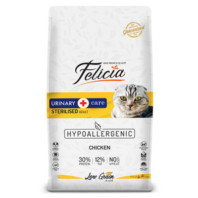 Felicia HypoAllergenic Urinary Sterilised +7 Tavuklu Düşük Tahıllı Kısırlaştırılmış Yaşlı Kedi Maması 2 Kg - 1