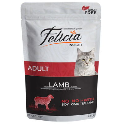 Felicia Jelly Kuzu Etli ve Taurinli Tahılsız Yetişkin Kedi Konservesi 85 Gr - 1