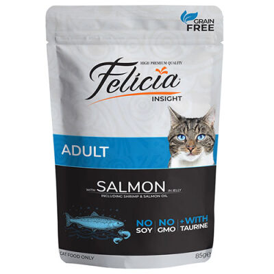 Felicia Jelly Somonlu ve Taurinli Pouch Tahılsız Yetişkin Kedi Konservesi 85 Gr - 1