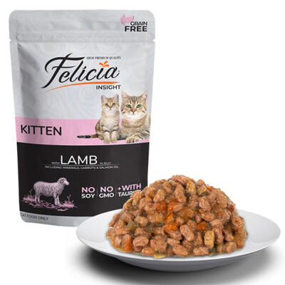Felicia Pouch Jelly Kuzulu ve Taurinli Tahılsız Yavru Kedi Konservesi 85 Gr - 2