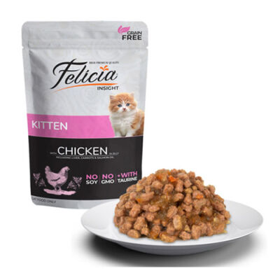 Felicia Pouch Jelly Tavuklu ve Taurinli Tahılsız Yavru Kedi Konservesi 6 Adet 85 Gr - 2