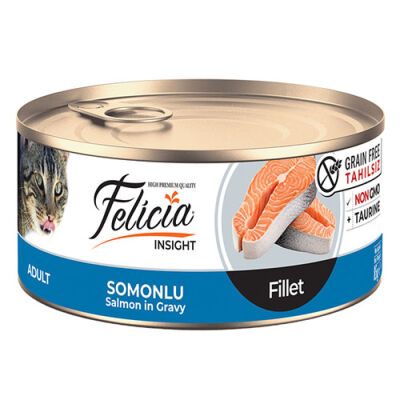 Felicia Somonlu Fileto Gravy Tahılsız Yetişkin Kedi Konservesi 12 Adet 85 Gr - 1