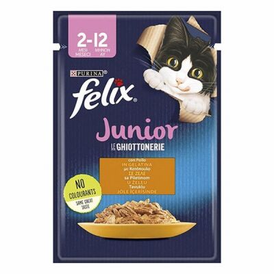 Felix Pouch Junior Tavuklu Yavru Kedi Konservesi 6 Adet 85 Gr - 1