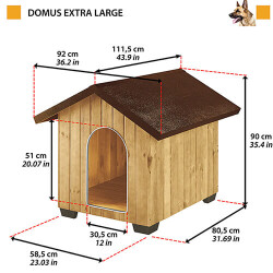 Ferplast Domus Ahşap Köpek Kulübesi Extra Büyük 92x11,5x90 Cm - 2
