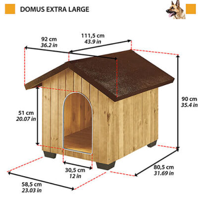 Ferplast Domus Ahşap Köpek Kulübesi Extra Büyük 92x11,5x90 Cm - 2
