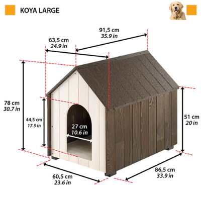 Ferplast Koya Ahşap Köpek Kulübesi Large 63,3x91,5x77,5 Cm - 2