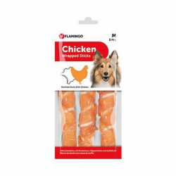 Flamingo Chicken Wrap Et Sargılı Köpek Ödül Çubuk 3'lü 17 Cm - Flamingo