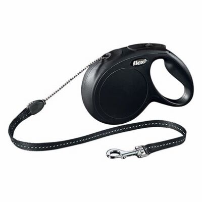 Flexi New Classic Otomatik İp Köpek Gezdirme Tasması Medium 5 Mt Siyah - 1