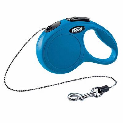 Flexi New Classic Otomatik İp Köpek Gezdirme Tasması XSmall 3 Mt Mavi - 1