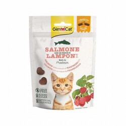 GimCat Crunchy Snacks Salmon Raspberry Somonlu ve Ahududulu Tahılsız Kedi Ödülü 50 Gr - GimCat