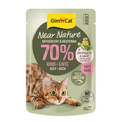 GimCat Near Nature Ezme Sığır Etli ve Ördekli Pouch Yetişkin Kedi Konservesi 85 Gr - 1
