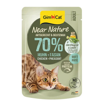 GimCat Near Nature Ezme Tavuklu ve Sülün Etli Pouch Yetişkin Kedi Konservesi 85 Gr - 1