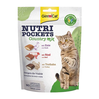 GimCat Nutripockets Country Mix Multivitaminli Kedi Ödül Maması 150 Gr - 1