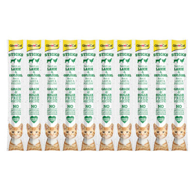 GimCat Sticks Kuzulu ve Tavuklu Tahılsız Kedi Ödül Çubuğu 10x5 Gr - 1