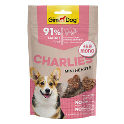 GimDog Charlies Mini Hearts Domuz Etli Tahılsız ve Şekersiz Köpek Ödülü 70 Gr - GimDog