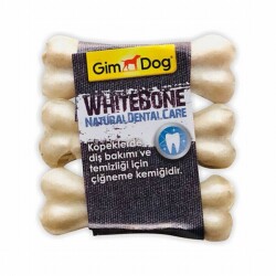 GimDog Mordimi Beyaz Press Kemik Köpek Ödülü 3'lü 9 Cm - Gimdog