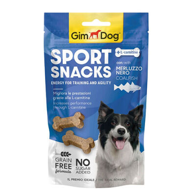 GimDog Sportsnack Coalfish Kömür Balıklı ve L-Carnitinli Tahılsız Köpek Ödülü 60 Gr - 1