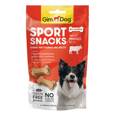 GimDog Sportsnacks Sığır Etli ve L-Carnitinli Tahılsız Köpek Ödülü 60 Gr - 1
