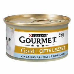 Gourmet Gold Çifte Lezzet Okyanus Balıklı Sebzeli Yetişkin Kedi Konservesi 24 Adet 85 Gr - Gourmet Gold