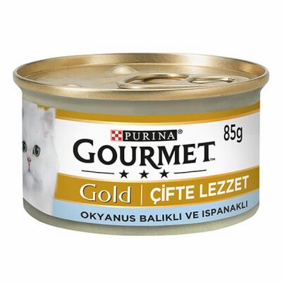 Gourmet Gold Çifte Lezzet Okyanus Balıklı Sebzeli Yetişkin Kedi Konservesi 6 Adet 85 Gr - 1