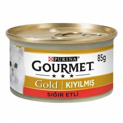Gourmet Gold Kıyılmış Sığır Etli Yetişkin Kedi Konservesi 12 Adet 85 Gr - Gourmet Gold