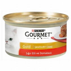 Gourmet Gold Savoury Cake Sığır Etli Domatesli Yetişkin Kedi Konservesi 6 Adet 85 Gr - Gourmet Gold