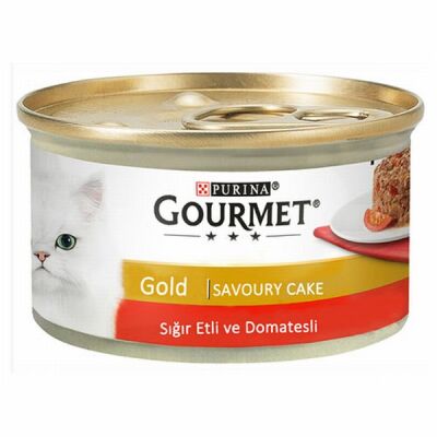 Gourmet Gold Savoury Cake Sığır Etli Domatesli Yetişkin Kedi Konservesi 6 Adet 85 Gr - 1