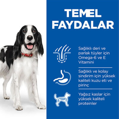 Hill’s SCIENCE PLAN Adult Medium Lamb & Rice Orta Irk Kuzulu Yetişkin Köpek Maması 2,5 Kg - 3