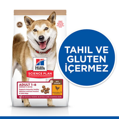 Hill’s SCIENCE PLAN Adult Medium No Grain Chicken Orta Irk Tavuklu Tahılsız Yetişkin Köpek Maması 2,5 Kg - 2