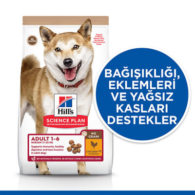 Hill’s SCIENCE PLAN Adult Medium No Grain Chicken Orta Irk Tavuklu Tahılsız Yetişkin Köpek Maması 2,5 Kg - 3
