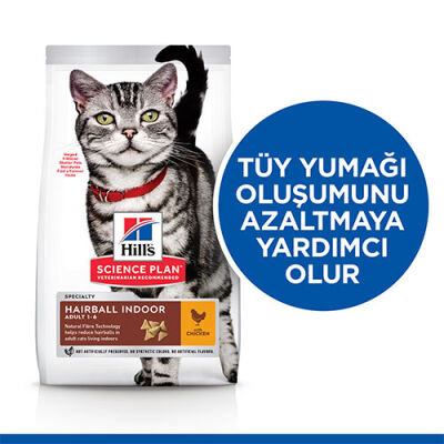 Hill’s SCIENCE PLAN Hairball İndoor Cat Tüy Yumağı Önleyici Tavuklu Yetişkin Kedi Maması 1,5 Kg - 2