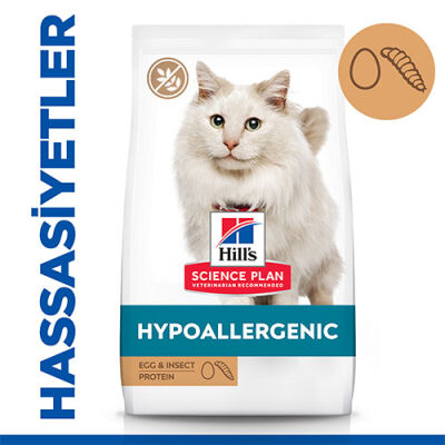 Hill’s SCIENCE PLAN Hypoallergenic Yumurta ve Böcek Proteinli Tahılsız Yetişkin Kedi Maması 7 Kg - 1