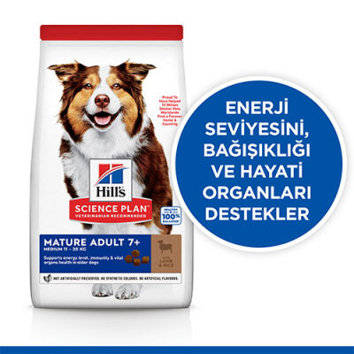 Hill’s SCIENCE PLAN Mature Adult 7+ Medium Lamb & Rice Orta Irk Kuzulu Yaşlı Köpek Maması 2,5 Kg - 2