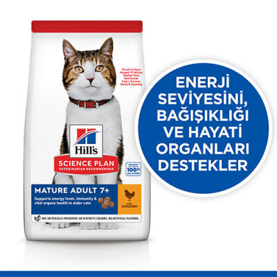 Hill’s SCIENCE PLAN Mature Adult 7+ Tavuklu Yaşlı Kedi Maması 3 Kg - 2