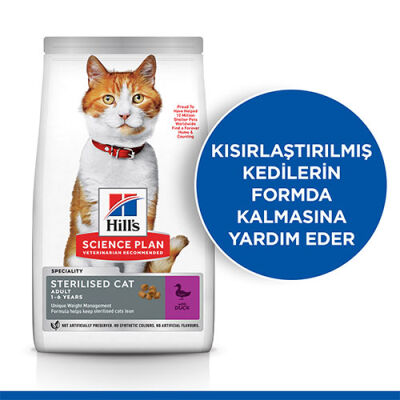 Hill’s SCIENCE PLAN Sterilised Ördekli Kısırlaştırılmış Kedi Maması 10 Kg - 2