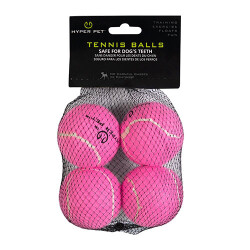 Hyper Pet 4'lü Pembe Tenis Topu Orta Boy 6,5 Cm - Hyper Pet