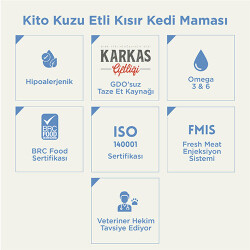 Kito Doğal Besi Kuzu Etli Kısır Kedi Maması 2 Kg - 2