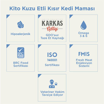 Kito Doğal Besi Kuzu Etli Kısır Kedi Maması 2 Kg - 2