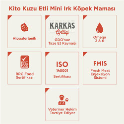 Kito Doğal Besi Kuzu Etli Mini Irk Yetişkin Köpek Maması 2,5 Kg - 2