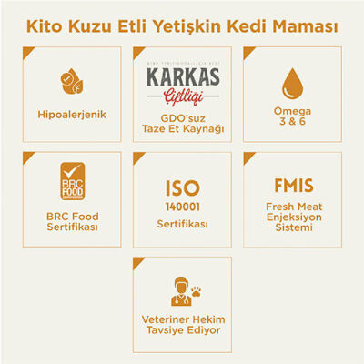 Kito Doğal Besi Kuzu Etli Yetişkin Kedi Maması 2 Kg - 3