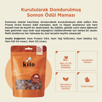 Kito Dondurularak Kurutulmuş Somonlu Köpek Ödülü 30 Gr - 3