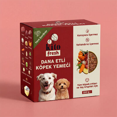 Kito Fresh Dana Etli Hipoalerjenik Taze Köpek Yemeği 250 Gr - 1