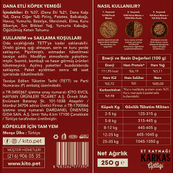 Kito Fresh Dana Etli Hipoalerjenik Taze Köpek Yemeği 250 Gr - 3