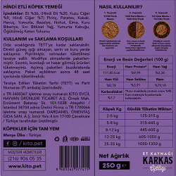 Kito Fresh Hindi Etli Hipoalerjenik Taze Köpek Yemeği 250 Gr - 3