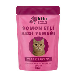 Kito Fresh Somonlu Hipoalerjenik Taze Kedi Yemeği 80 Gr - Kito