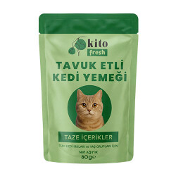 Kito Fresh Tavuk Etli Hipoalerjenik Taze Kedi Yemeği 80 Gr - Kito