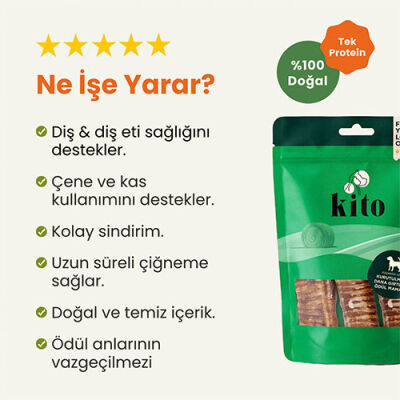 Kito Kurutulmuş Dana Gırtlak Köpek Ödülü 100 Gr - 2