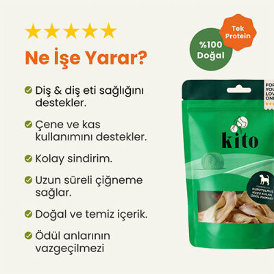 Kito Kurutulmuş Kuzu Kulak Köpek Ödülü 100 Gr - 2