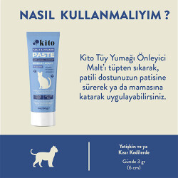 Kito Tüy Yumağı Önleyici ve Sindirim Sistemi Destekleyici Kısır ve Yetişkin Kedi Malt Macunu 100 Gr - 3