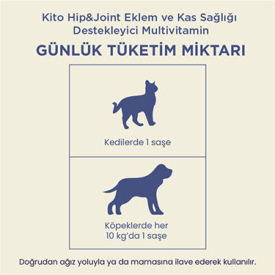 Kito Vitamins Hip & Joint Kedi ve Köpek Eklem Destekleyici Multivitamini 2x15 Gr - 3